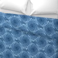 ★ KRAKEN ' ROLL ★ Monochrome Blue - Large Scale / Collection : Kraken ' Roll – Steampunk Octopus Print