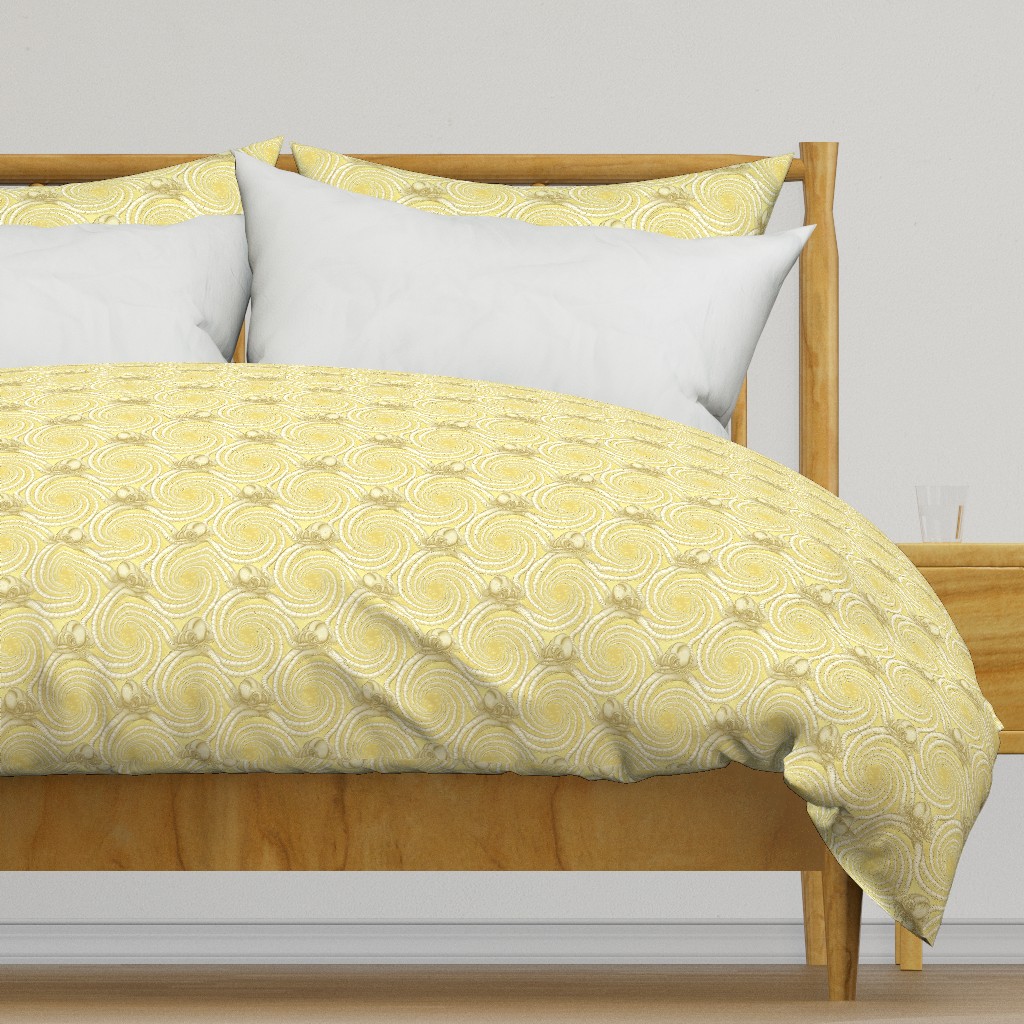 ★ KRAKEN ' ROLL ★ Monochrome Light Mustard Yellow - Small Scale / Collection : Kraken ' Roll – Steampunk Octopus Print