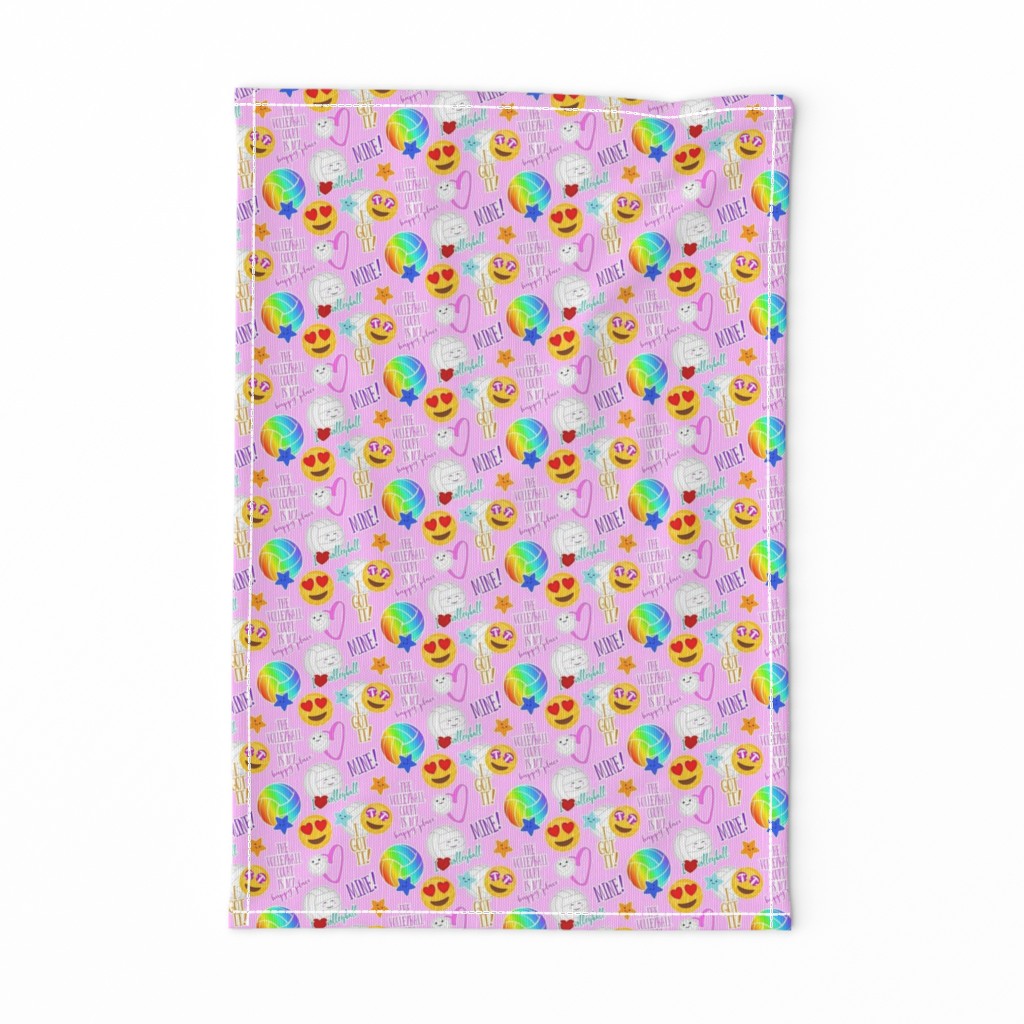 cute kawaii volleyball court is my happy place stickers drop pattern - small