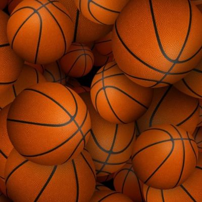 More neverending basketballs sports pattern - small