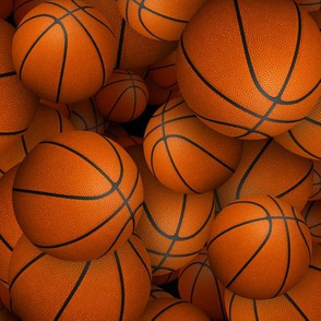 More neverending basketballs sports pattern - small