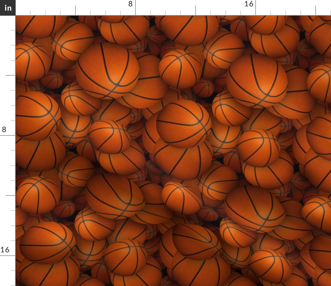 More neverending basketballs sports pattern - small