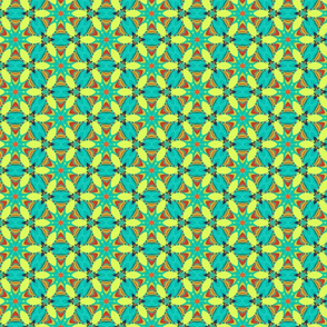 Yellow & Teal Geometric Pattern