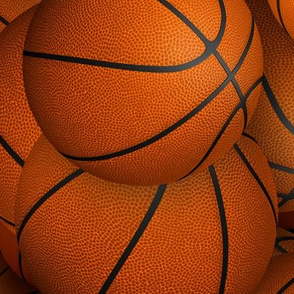 More neverending basketballs sports pattern - large