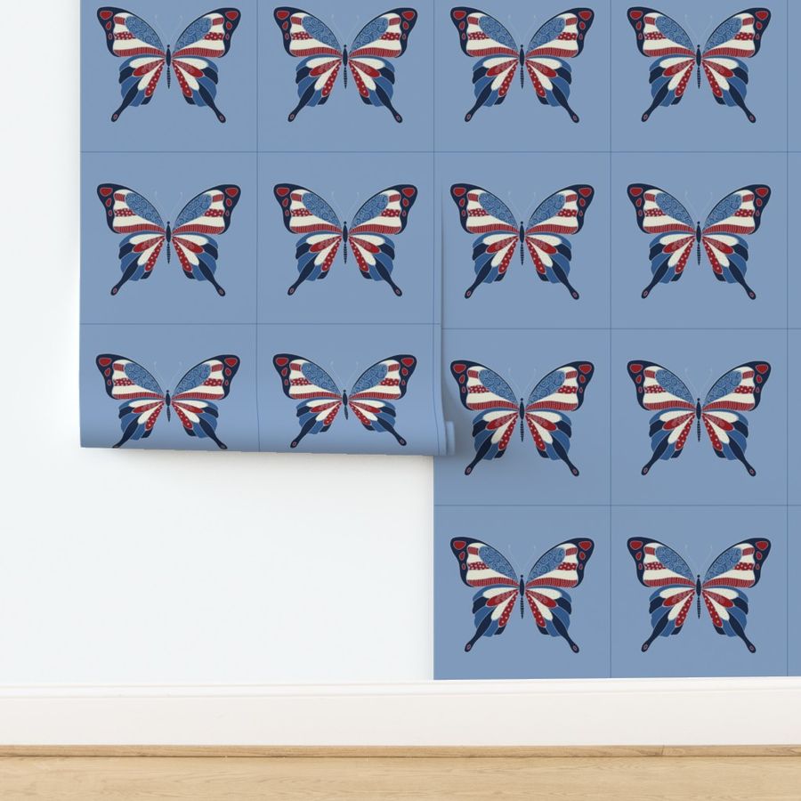 patriotic butterfly pillow