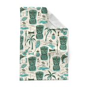 Tropical Tiki - Cream & Aqua