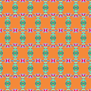 Tribal Pattern Square Like on Orange Background