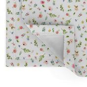 TINY Woodland Flowers - Pink Peach Blush Blue Floral