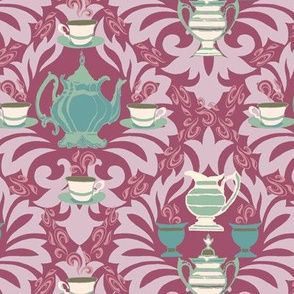 Teatime Damask  purple