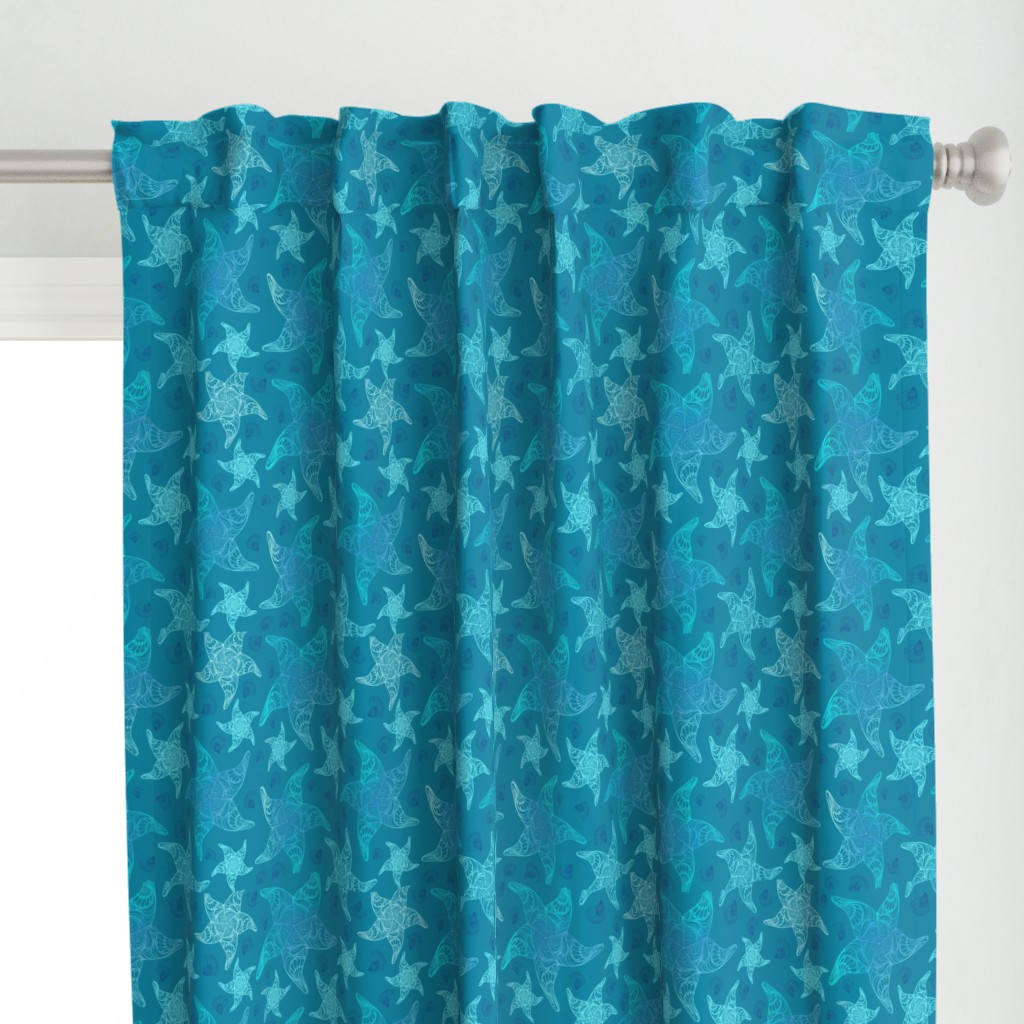 Aqua Blue Starfish Pattern