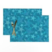 Aqua Blue Starfish Pattern
