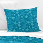 Aqua Blue Starfish Pattern