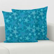 Aqua Blue Starfish Pattern