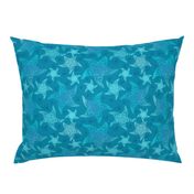 Aqua Blue Starfish Pattern