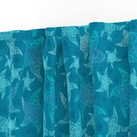 Aqua Blue Starfish Pattern