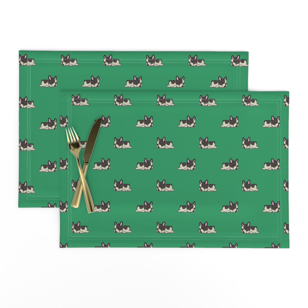 Boston Terrier Pattern Green Background