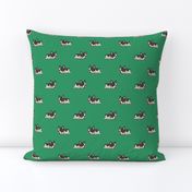 Boston Terrier Pattern Green Background