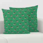 Boston Terrier Pattern Green Background