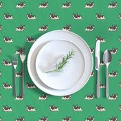 Boston Terrier Pattern Green Background