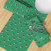 Boston Terrier Pattern Green Background