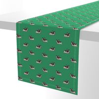 Boston Terrier Pattern Green Background