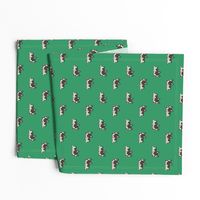 Boston Terrier Pattern Green Background