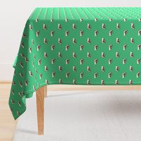 Boston Terrier Pattern Green Background