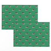 Boston Terrier Pattern Green Background