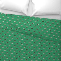 Boston Terrier Pattern Green Background