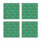 Boston Terrier Pattern Green Background