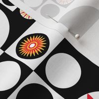 Mod Flower Power ~ Black White Red Yellow