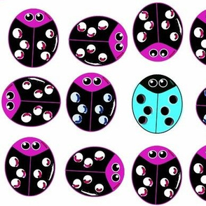 Ladybug Odd Ball - Purple & Aqua  