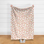 1.5" polka dot scatter - muted red on cream