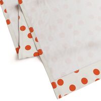 1.5" polka dot scatter - muted red on cream