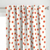 1.5" polka dot scatter - muted red on cream