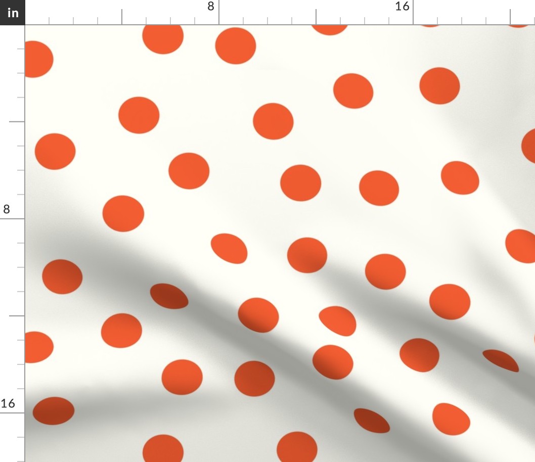 1.5" polka dot scatter - muted red on cream