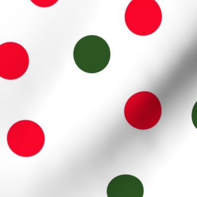 1.5" polka dot scatter - green and red