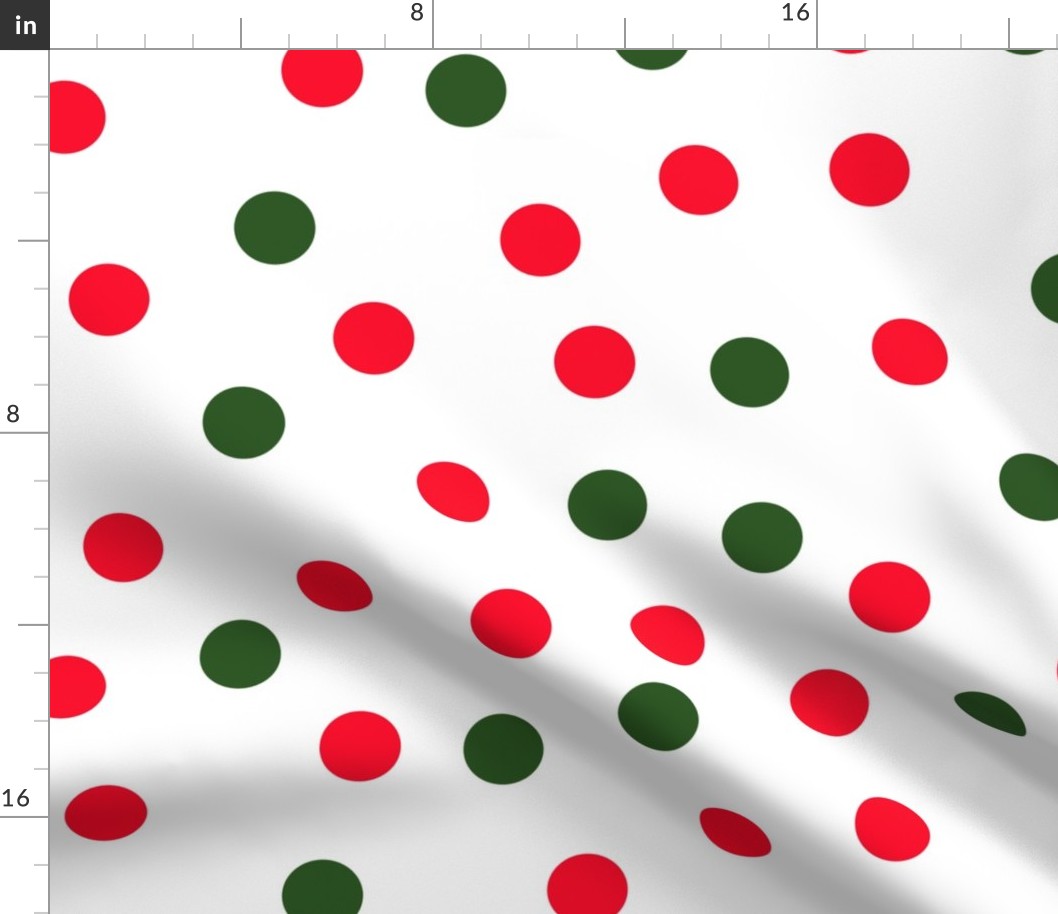 1.5" polka dot scatter - green and red