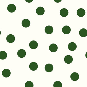 1.5" polka dot scatter - green on cream