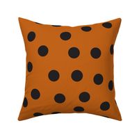 1.5" polka dot scatter - black and autumn orange