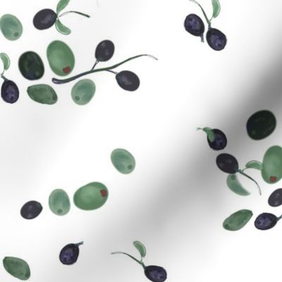 Olives Alone On White