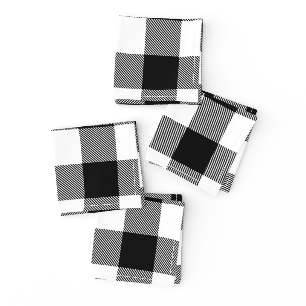 2" Buffalo Plaid with Twill Pattern | Black and White Collection