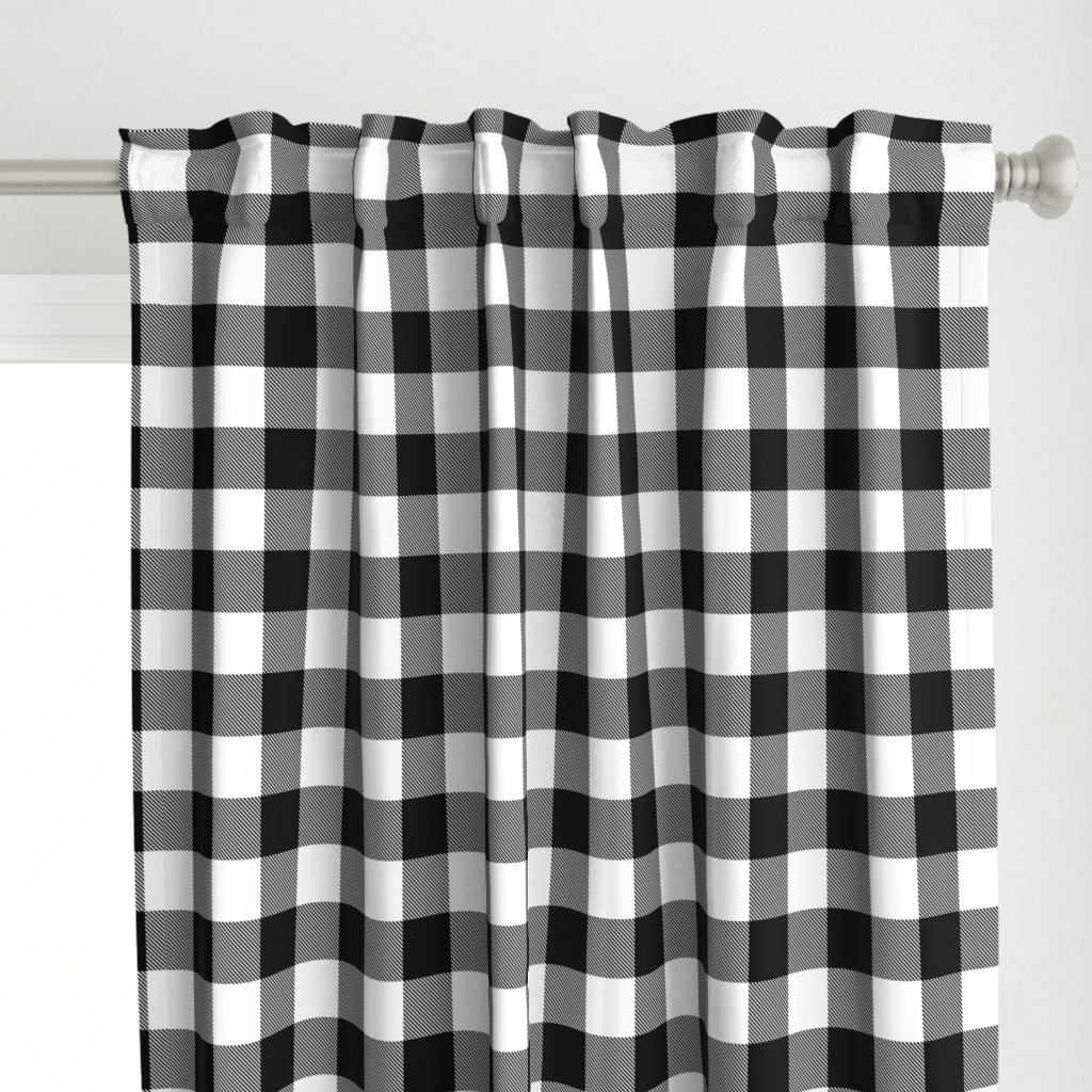 2" Buffalo Plaid with Twill Pattern | Black and White Collection