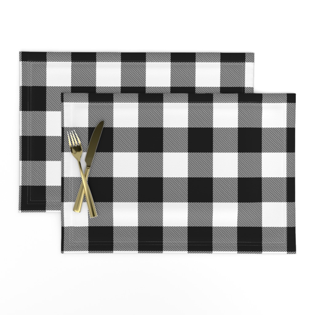 2" Buffalo Plaid with Twill Pattern | Black and White Collection