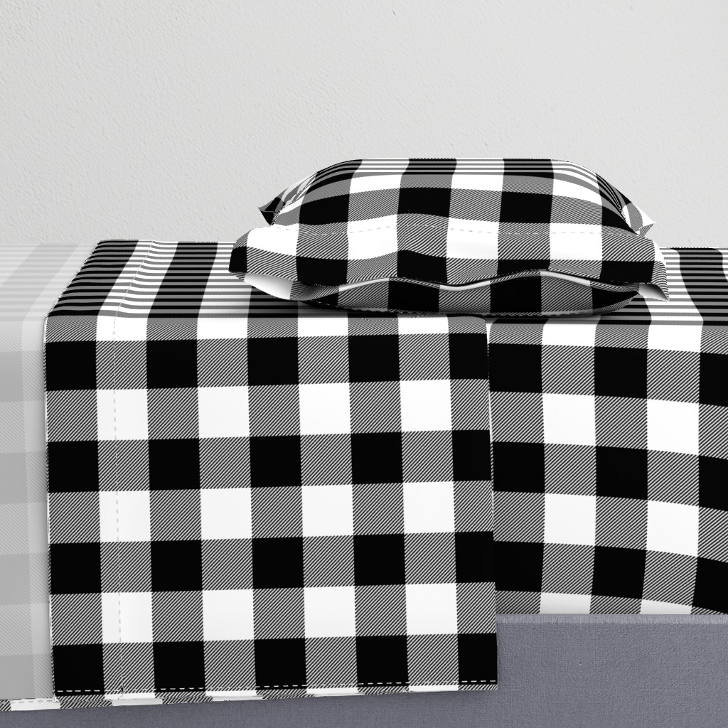 2" Buffalo Plaid with Twill Pattern | Black and White Collection