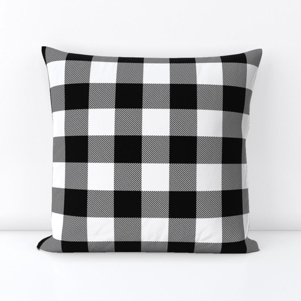 2" Buffalo Plaid with Twill Pattern | Black and White Collection