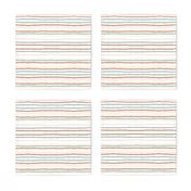 hand drawn stripes - terracotta, aqua,  pastel yellow and pink