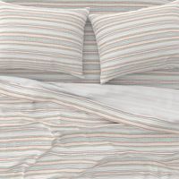 hand drawn stripes - terracotta, aqua,  pastel yellow and pink