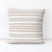 hand drawn stripes - terracotta, aqua,  pastel yellow and pink