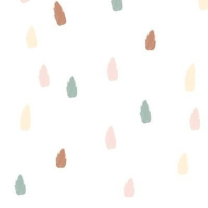 raindrops dashes strokes (big) - terracotta, aqua, pastel yellow and pink